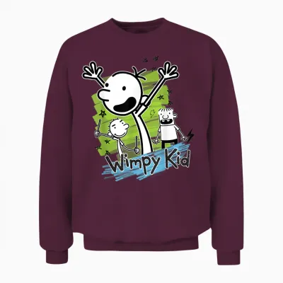 Diary of a Wimpy Kid Greg Heffley Cartoon Stick Characters Unisex Sweatshirt - Maroon