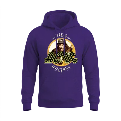 Ac/dc Logo High Voltage Album Angus Young Unisex Hoodie - Purple
