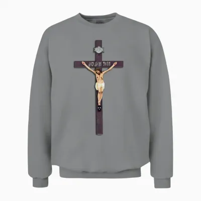 Jesus Christ on the Cross John Heal by His Wounds Unisex Sweatshirt - Sport Grey