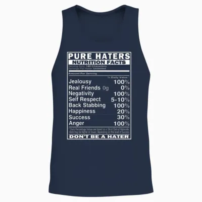 Pure Haters Facts Unisex Tank Top - Navy