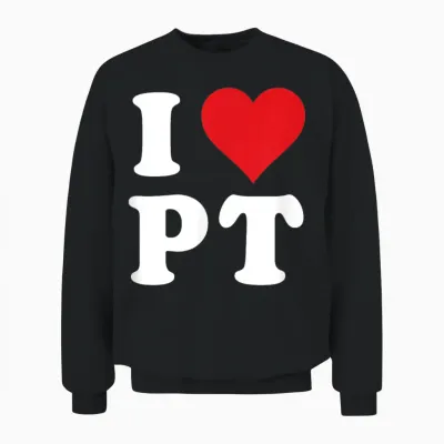 I Love Pt Initials I Heart P.t. First Last Name P T Unisex Sweatshirt - Black