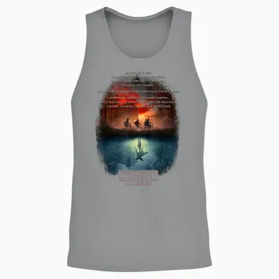 Stranger Things Upside Down Poster Officially Licensed Unisex Tank Top - Sport Grey