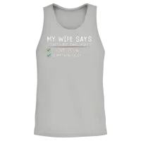 My Wife Says I Only Have Two Faults Funny Husband Unisex Tank Top - Ash – 2