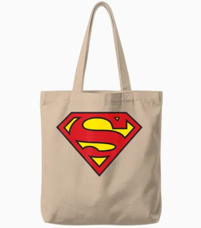 Dc Superman Logo Classic Tote Bags - Natural