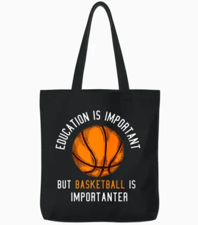 Funny Basketball for Teen Boys 10 12 Tote Bags - Black