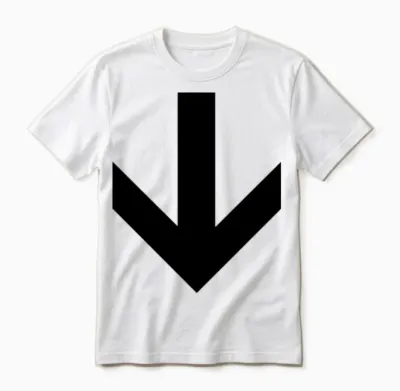 Down Arrow Unisex T-Shirt - White