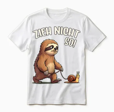 Faultier Humor Spruch, Zieh Nicht So, Schnecke Humor Wandern Unisex T-Shirt - White