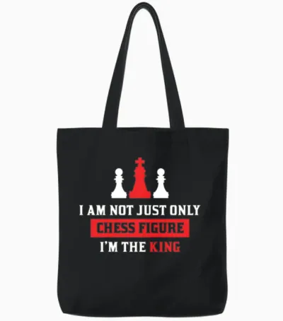 Funny Chess Figure Tote Bags - Black
