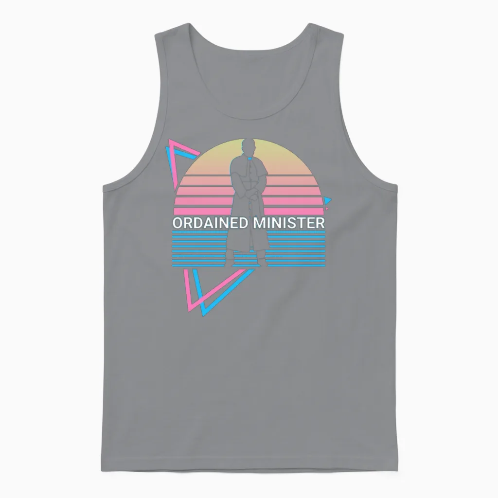 Ordained Minister Retro Unisex Tank Top in Sport Grey