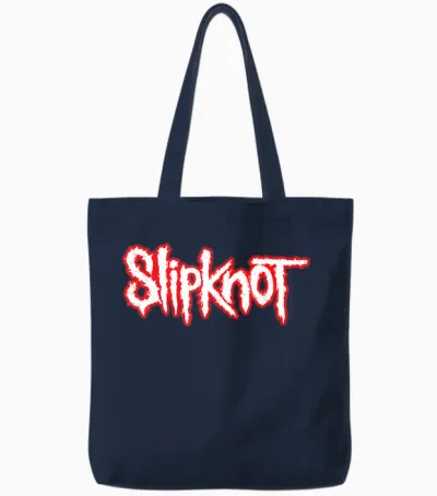 Slipknot Official Basic Logo Short Sleeve Tote Bags - Navy