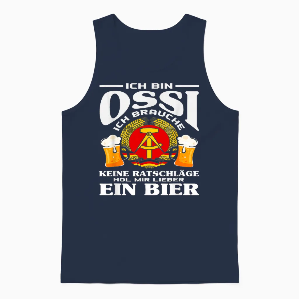 Beer East Germany Ossi Saying Gdr Pride Unisex Tank Top in Navy