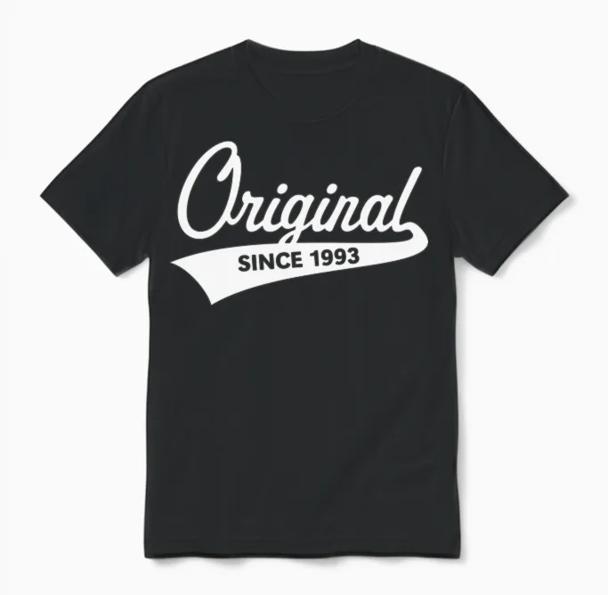 Original Since 1993 (year of Birth, Birthday / W) Unisex T-Shirt in Black