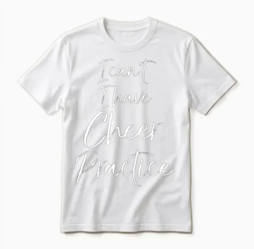 Funny Cheerleading Quote I Can't I Have Cheer Prac Unisex T-Shirt in White
