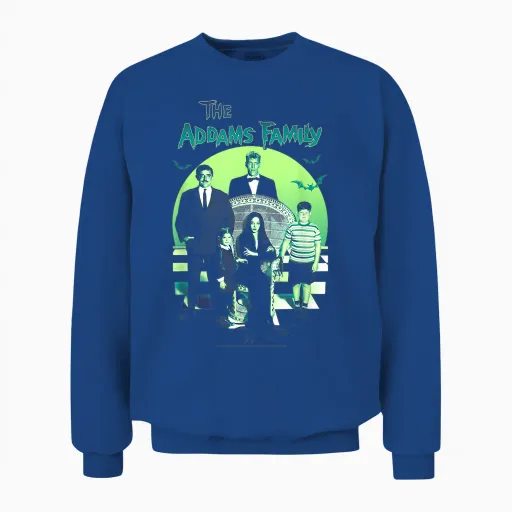The Addams Family Spooky Gothic Vintage Family Portrait T-Shirt, Black, S Unisex Sweatshirt - Royal
