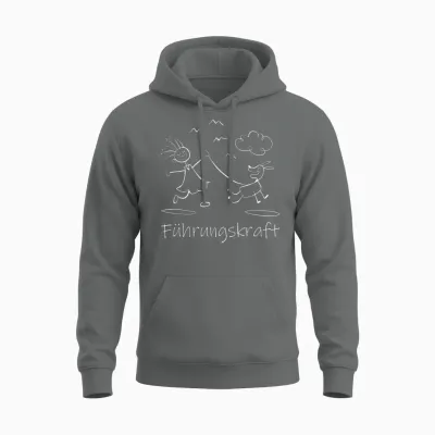T-Shirt with German Text "führungskraft Dog Dog Owner Walking", Black Unisex Hoodie - Graphite Heather