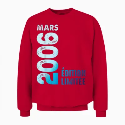 édition Limitée Mars 2006 Cadeau D'anniversaire 2006 Unisex Sweatshirt - Red
