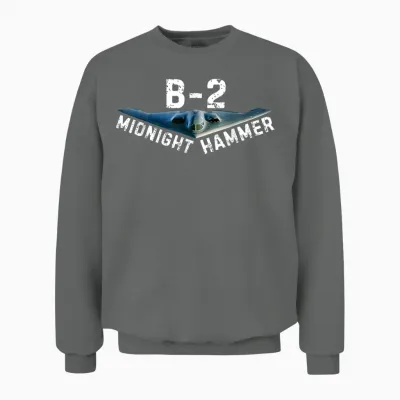 Midnight Hammer B-2 Plane | Donald Trump Unisex Sweatshirt - Graphite Heather