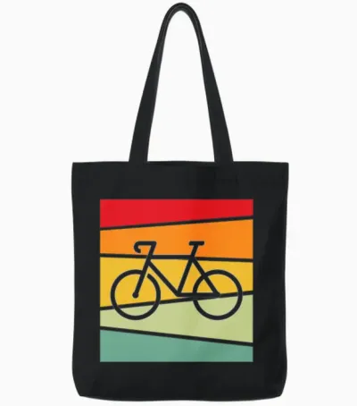 Bicycle Retro Tote Bags - Black