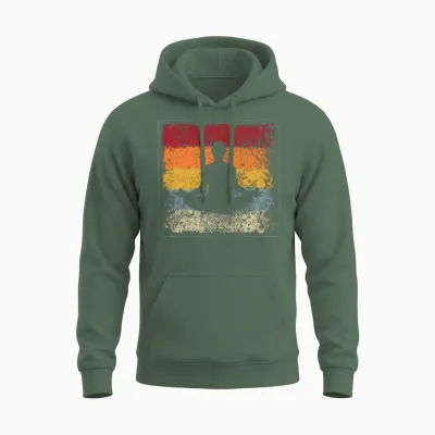 Meditation Retro Unisex Hoodie - Military Green