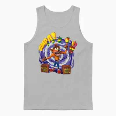 Crash Bandicoot Wumpa! Smoke Swirl Background Shot Unisex Tank Top - Ash