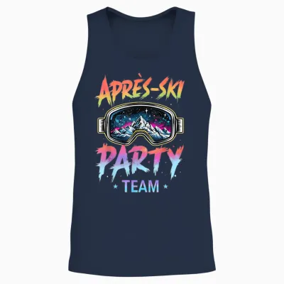 Apres Ski Party Team Outfit, Black, S Unisex Tank Top - Navy