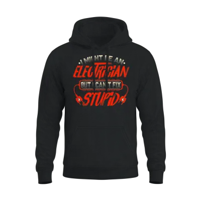 Funny Electrician Unisex Hoodie - Black