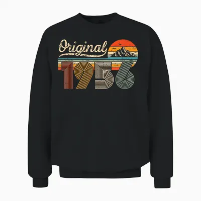 Original 1956 Jahrgang Vintage 70 Jahre Geburtstag Mann Frau Unisex Sweatshirt - Black
