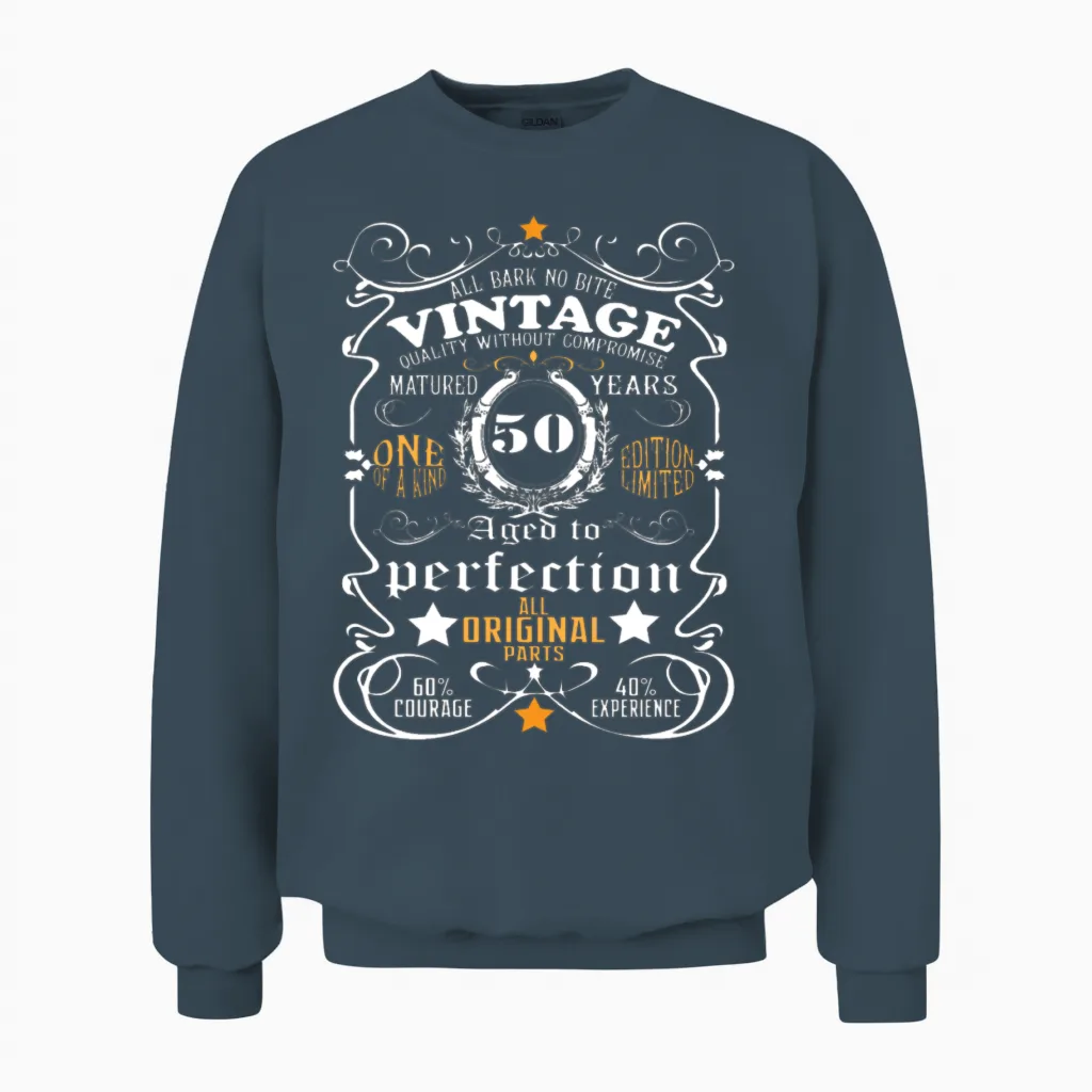 50th Birthday Shirt Vintage 50th Birthday Gift Unisex Sweatshirt in Dark Heather