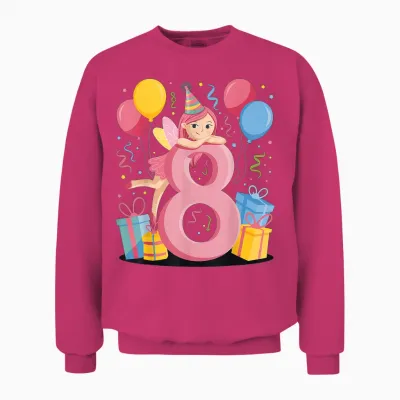 Fée 8e Anniversaire Garçon Fille 8 Ans Huitième Huit Fée Unisex Sweatshirt - Heliconia