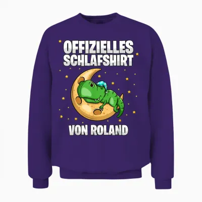 Offizielles Schlafshirt Von Roland - Personalisiert Unisex Sweatshirt - Purple