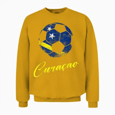 Curacao Fußball, Curacao, Flagge Von Curacao, Curacao-Flagge. Unisex Sweatshirt - Gold