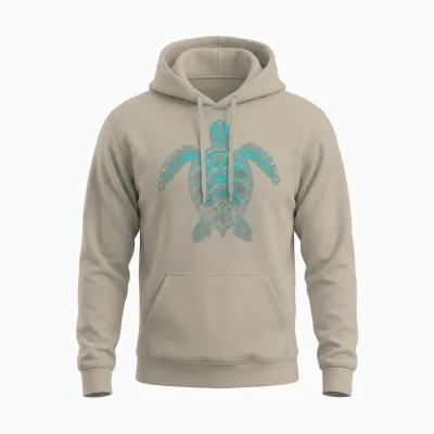 Mandala Schildkröte Unisex Hoodie - Sand