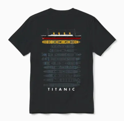 Titanic Schiff 1912 90er Jahre Outfit Herren Damen Kinder Unisex T-Shirt - Black