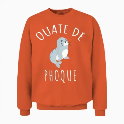 Seal Wadding French Humour Word Game Funny Unisex Sweatshirt - Orange