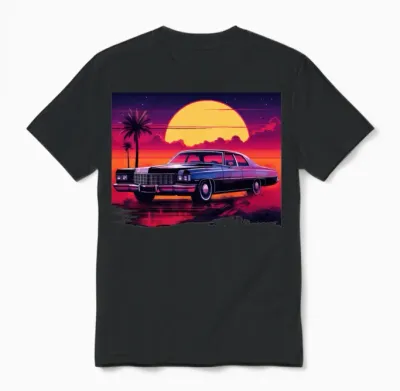 Retro Cadillac Unisex T-Shirt - Black