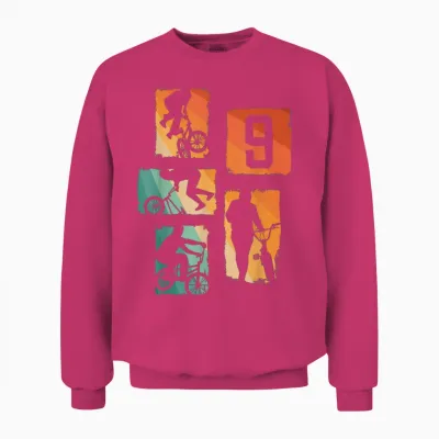 9th Birthday Boy Cool Bmx Bike Boys Bmx Fans Unisex Sweatshirt - Heliconia