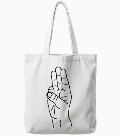 Hand Gesture Suppression Hunger Games Tote Bags - White