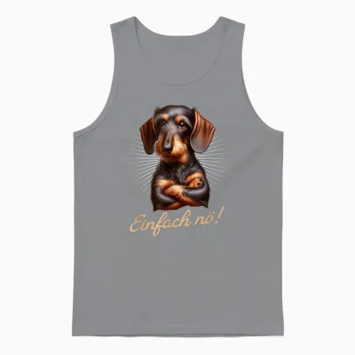 T-Shirt with German Text "einfach Nö! Nein!" Dachshund Teckel T-Shirt, Black Unisex Tank Top - Sport Grey