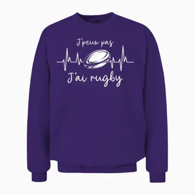 Funny Rugby Player I Can't Have Rugby T-Shirt, Black, S Unisex Sweatshirt - Purple