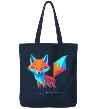 Fox Tote Bags - Navy