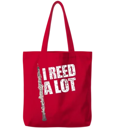 I Reed a Lot Oboe Player Funny Oboes Music Tote Bags - Red