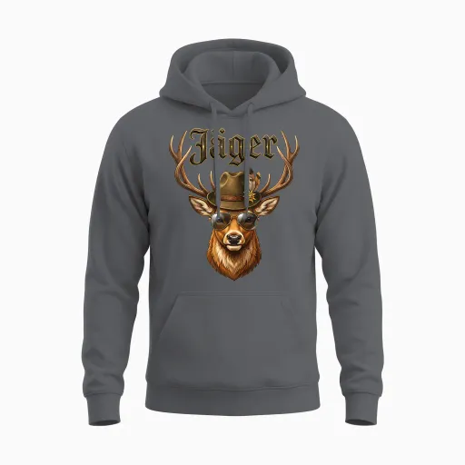 Fancy Dress Hunting Unisex Hoodie in Charcoal