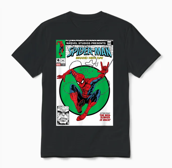 Marvel Studios Spider-Man: Bnd Movie 2026 Comic Cover Homage Unisex T-Shirt in Black