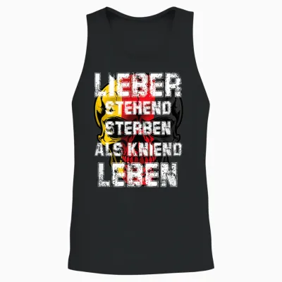 Lieber Stehend Sterben Als Kniend Leben Deutschrock Skull Unisex Tank Top - Black