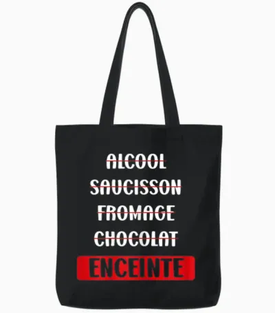 Humour Sausage Food Humour Mom Announcement Pregnancy Tote Bags - Black