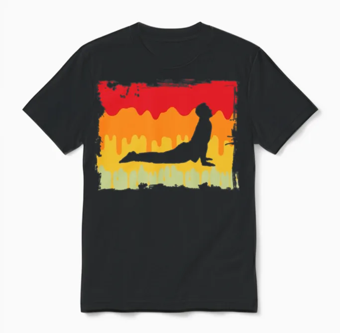 Yoga Retro Unisex T-Shirt in Black