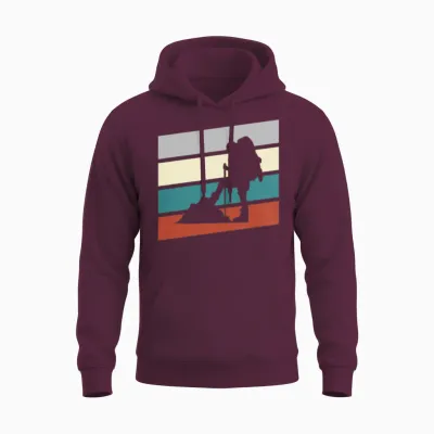 Hiking Retro Unisex Hoodie - Maroon