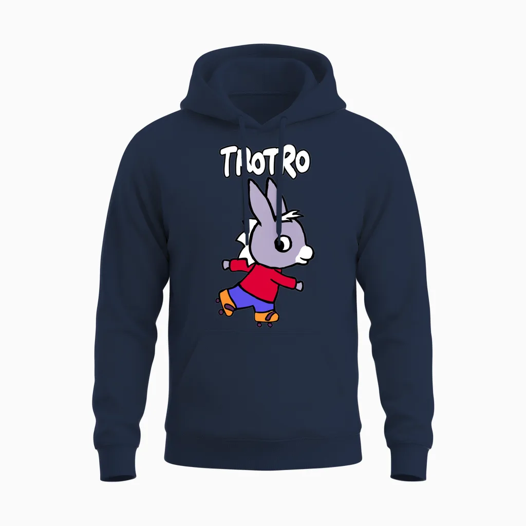Trotro : Aventure D'apprentissage Mignon Petit âne Manche Longue Unisex Hoodie in Navy