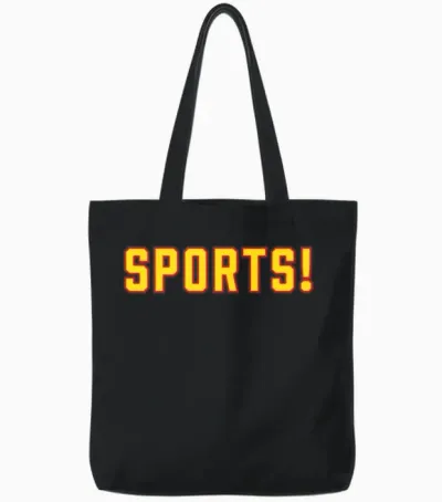 Funny Sports Tote Bags - Black