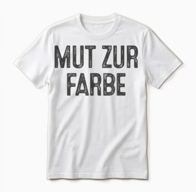 Mut Zur Farbe T-Shirt, Black Unisex T-Shirt in White